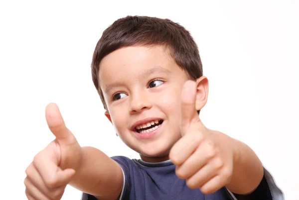 Vijf Jaar Oude Kind Glimlachend Het Uiten Van Positiviteit — Stockfoto