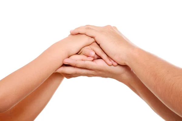 Руки Родителей Детей Вместе Знак Любви Знакомства — стоковое фото