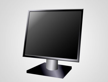 Beyaz ve gri arka plan üzerinde bilgisayarın ekran. illüstrasyon
