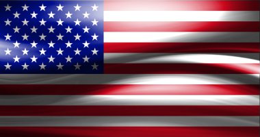 Dynamic representation of USA flag with motion effects clipart