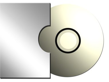 beyaz zemin üzerinde krom cd. illüstrasyon izole