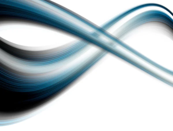 白い背景に青いダイナミック波 抽象的なイラスト — ストック写真