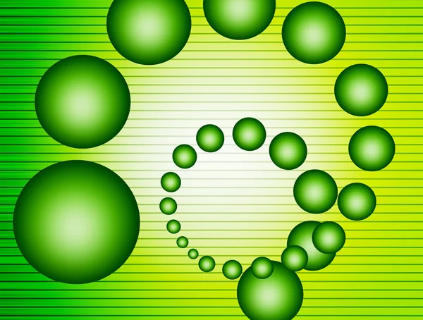 Сферы Зеленом Динамическом Фоне Абстрактная Иллюстрация — стоковое фото