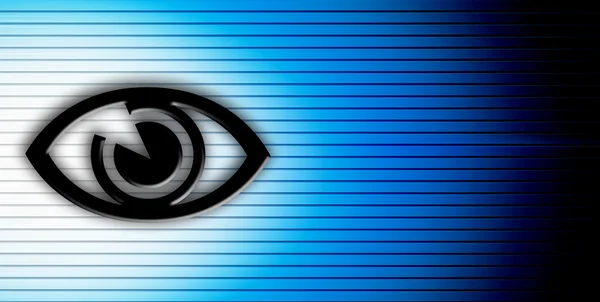 Silhouette Nera Occhio Sfondo Linee Blu — Foto Stock