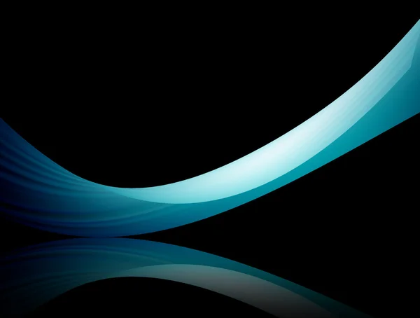 Blue Dynamic Wave Black Background Abstract Illustration — Stock Photo, Image