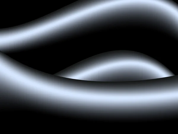 黑色背景上的金属动态波浪 抽象图 — 图库照片