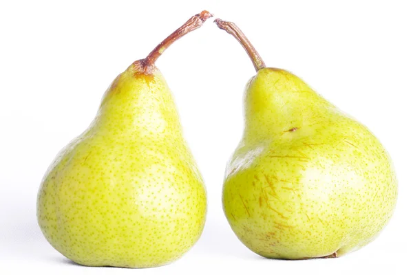 Two Green Pears White Background Photo Image — Stock Photo, Image