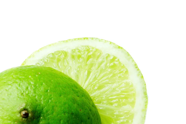 Grön Tropisk Citron Vit Bakgrund Isolerade Bild — Stockfoto