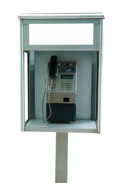 old telephone on white background. isolated image