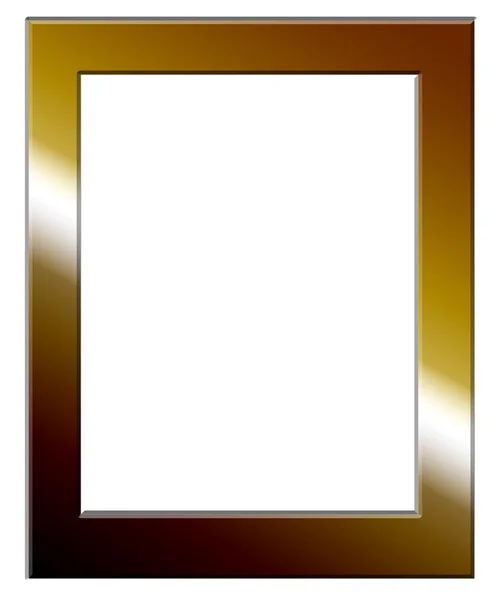 Gouden Frame Witte Achtergrond Geïsoleerde Afbeelding — Stockfoto
