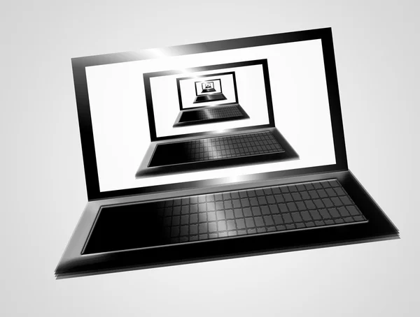 Laptops Hintereinander Computerillustration — Stockfoto