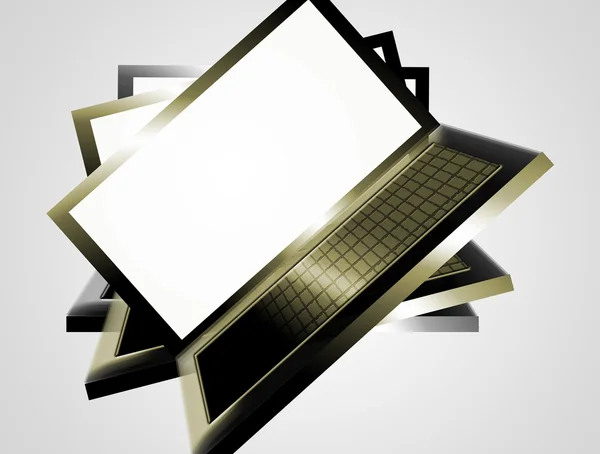 Black Laptops White Grey Soft Background — Stock Photo, Image