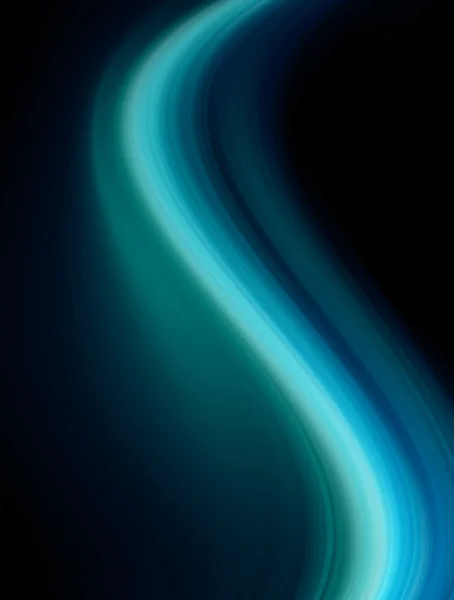 黒の背景に青の波 抽象イラスト — ストック写真