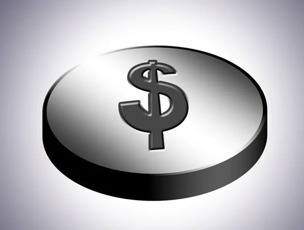 Símbolo Dinheiro Círculo Tridimensional Ilustração Empresarial — Fotografia de Stock