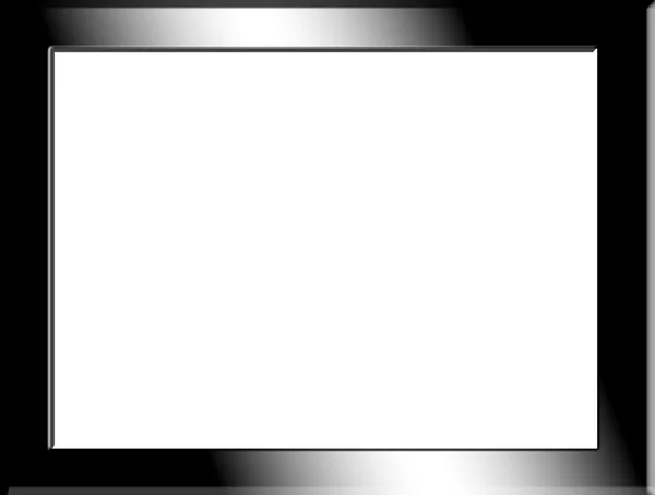 Balck クローム フレーム白い背景の上 空白のイメージ — ストック写真