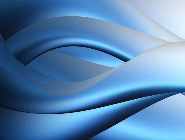 Blå Dynamiska Vågor Tredimensionella Stil Abstrakt Illustration — Stockfoto