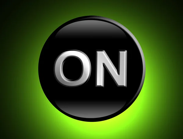 Button Green Background Light Effects — Stock Photo, Image