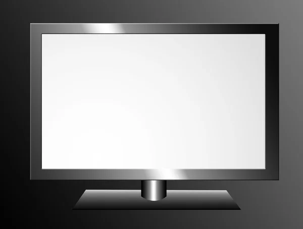 Plasma Fernseher Auf Schwarzem Hintergrund Isoliertes Bild — Stockfoto