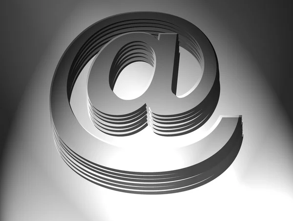 Gray Email Symbol Light Effects Three Dimesnional Image — Stock Photo, Image