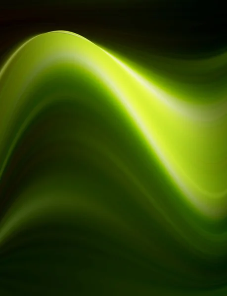 Зелена Динамічна Хвиля Чорному Фоні Абстрактна Ілюстрація — стокове фото