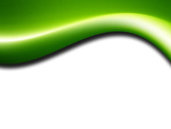 Gröna Dynamisk Våg Vit Bakgrund Abstrakt Illustration — Stockfoto