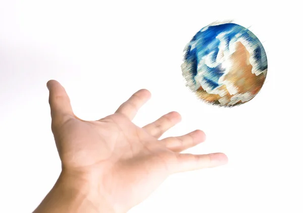 Beyaz Arka Planda Dünyayla Izole Görüntü — Stok fotoğraf