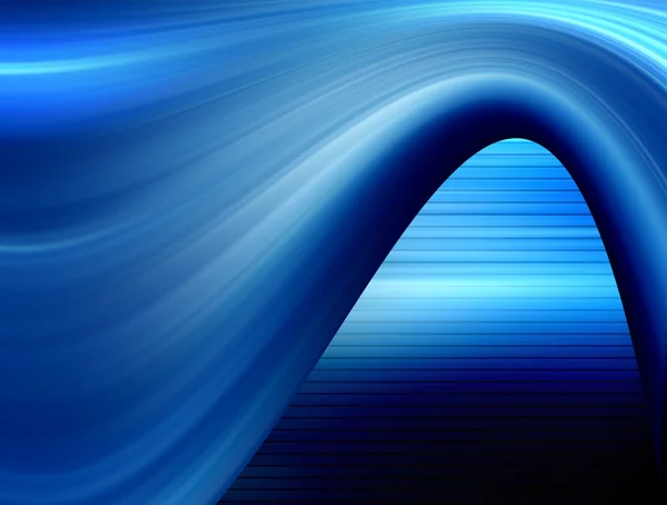 Modré Dynamické Vlny Světelnými Efekty Abstraktní Ilustrace — Stock fotografie