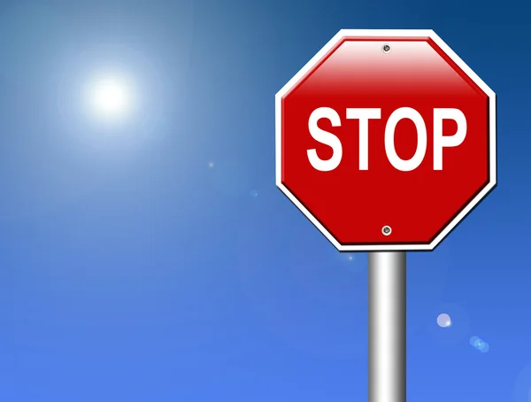 Stop Jel Háttérégbolt Napfényt — Stock Fotó