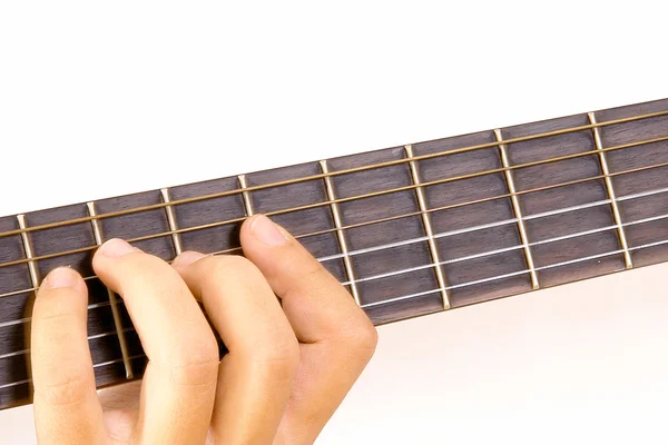 Hand Playing Guitar White Background Music Image — Stock Photo, Image