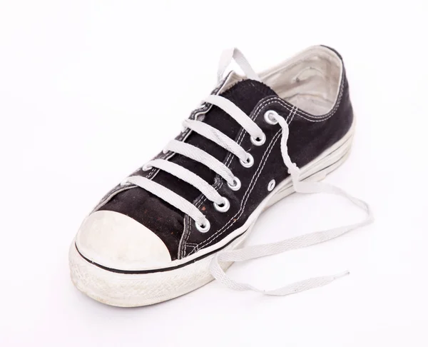 Sırt Beyaz Spor Ayakkabı Yakın Çekim Resmin Beyaz Zemin Üzerine — Stok fotoğraf