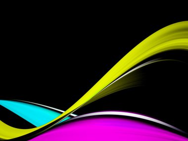 Green, blue and purple waves over black background clipart