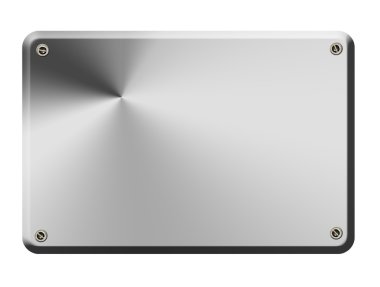 Chrome plate with hints of light and screws in the corners clipart