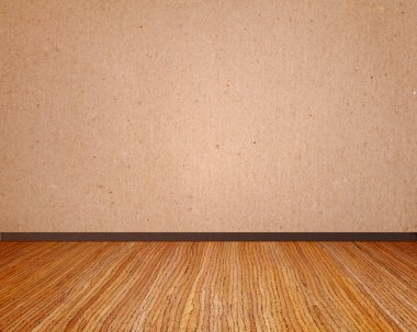 Beige wall with wooden floor empty to insert text or design clipart