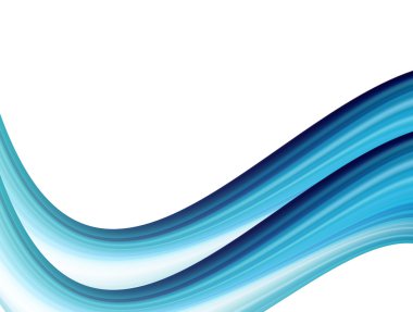 Blue dynamic wave over white background. Abstract illustration clipart