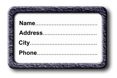 name, address, city and phone information. Illustration clipart