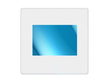 Beyaz slayt eklemek için metin veya tasarım mavi alanına sahip. izole görüntü