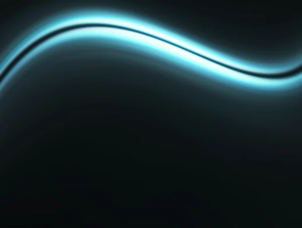 黒の背景に青い波レイ 抽象イラスト — ストック写真