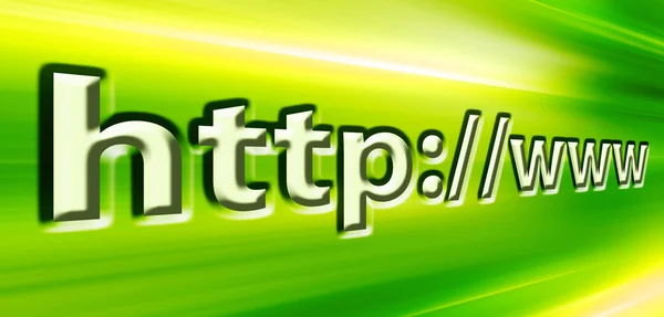 互联网地址与视角下的绿色背景 — 图库照片