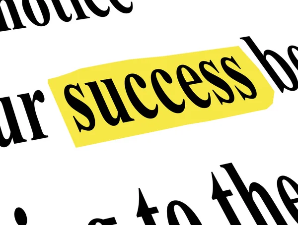 Succes Woord Met Gele Inkt Concept Afbeelding — Stockfoto