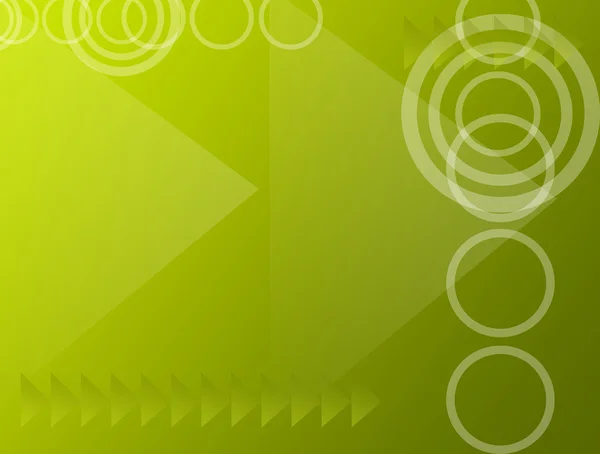 Grüner Dynamischer Hintergrund Mit Pfeilen Quadraten Und Kreisen — Stockfoto