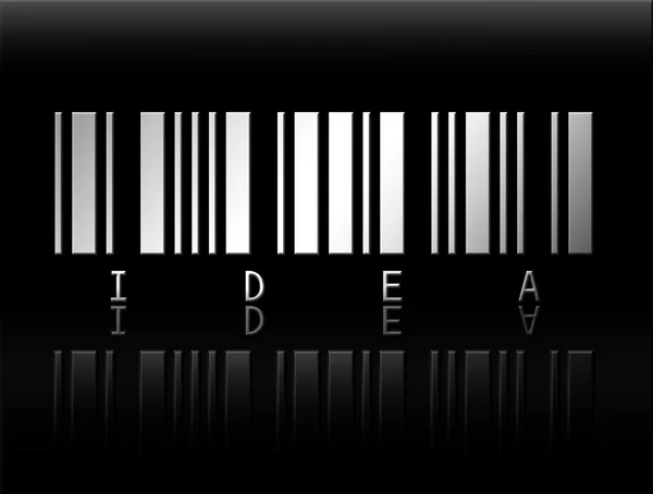 Idea Word Bar Code Black Background — Stock Photo, Image