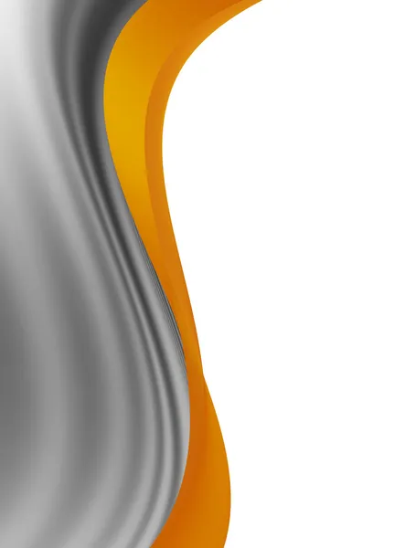 Graue Und Orangefarbene Dynamische Welle Auf Weißem Hintergrund — Stockfoto