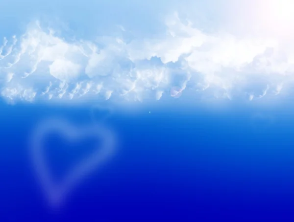 Cielo Blu Con Nube Focolare Luce Solare — Foto Stock