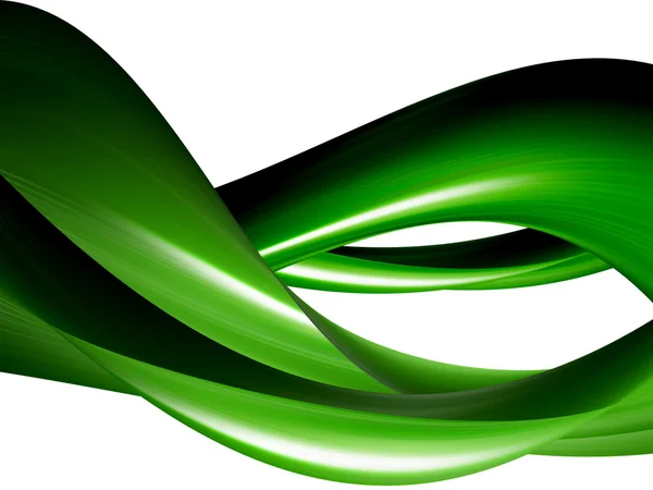 白地に緑の波 抽象的なイメージ — ストック写真