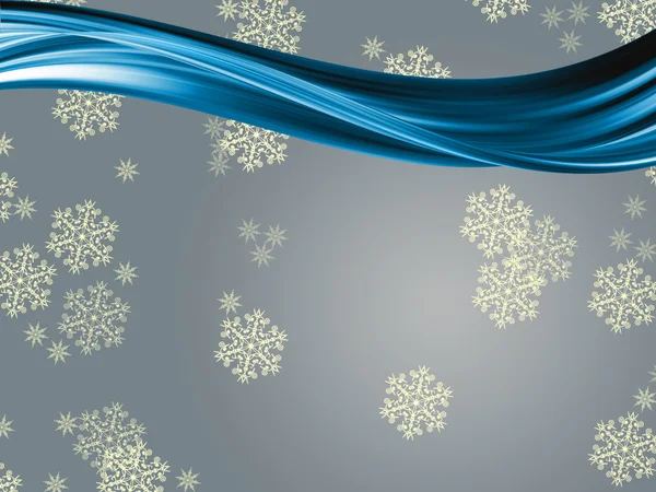 灰色の背景に青い波 抽象イラスト — ストック写真