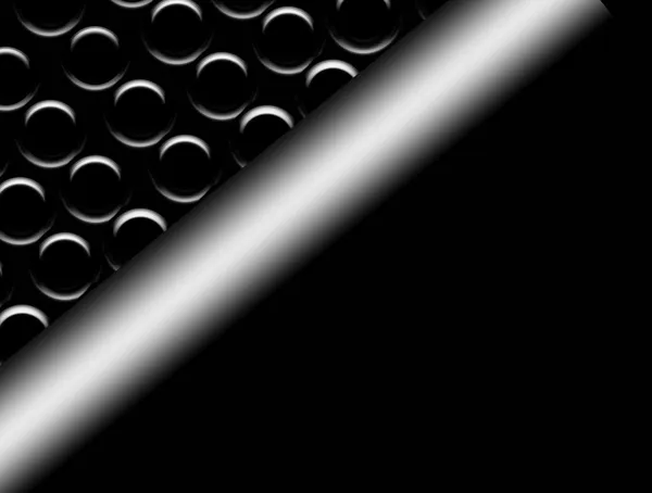 Chrome Tube Whit Abstract Shapes Black Background — Stock Photo, Image