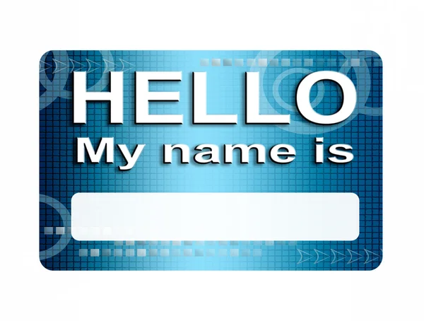 Identificación Hola Nombre Con Espacio Blanco — Foto de Stock
