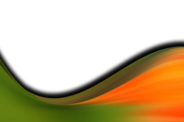 绿色和橙色波在白色背景 — 图库照片