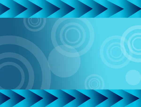 箭头和圆圈抽象形状在蓝色背景 — 图库照片