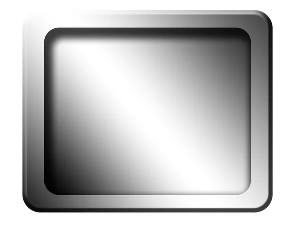 白い背景の上のクロム板 空白の図 — ストック写真
